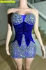 Stage Wear High End Multi-Color Temperament Strapless Sexy Buttocks Wrapped Short Dress Nightclub Party Performance Clothing