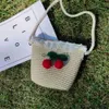 Umhängetaschen andmade Sommer Kinder Mädchen Soulder Tasche Blume Stroh Baby Messenger Kinder Schlüssel Münze Geldbörse Niedliche Prinzessin Mini andbagH24217