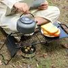캠프 가구 휴대용 개폐식 그리드 테이블 미니 스토브 브래킷 요리 화격 조절 가능한 높이 캠핑 야외 액세서리