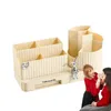 Boîtes de rangement Boîte d'organisateur cosmétique Porte-stylo multifonctionnel rotatif avec tiroir Coiffeuse Organisation pour le maquillage de la chambre