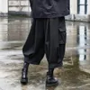 2024 модные нишевые брюки темного кроя для мужчин, универсальные брюки в стиле Ямамото, повседневные свободные самурайские брюки длиной до щиколотки 240217