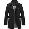 Men's Trench Coats Oversized Coat Men WindBreaker Solid Purer Cotton Casual Jacket Clothing Pull Homme Outerwear 5XL