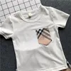 New childrens summer short sleeved shorts two-piece set fashion boys girls clothing classic kids T-shirt plaid set CSD2402173-8