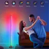 Vloerlampen RGB LED-barhoeklamp met muzieksynchronisatie Dimbaar sfeerlicht Standverlichting voor slaapkamer Woonkamer Gamer-decoratie