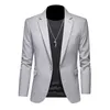 Fashion Mens Business Casual Blazer Black White Red Green Solid Color Slim Fit Jacket Wedding Groom Party Suit M6XL 240125