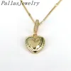 10 pièces à la mode belle en forme de coeur Cz pendentif collier plaqué or breloque en Zircon exquis bijoux accessoires femmes cadeau 240202