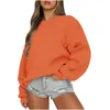 Sweats à capuche pour femmes Femme Sweatshirts 2024 Doux Coréen O-Cou Pulls Tricotés Épais Automne Hiver Couleur Bonbon Lâche Solide Vêtements Pour Femmes