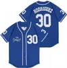 Koszulki baseballowe The Sandlot 30 Rooriguez Jersey All zszyty niebieski powrót 240122