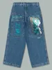 Jeans da donna personalità di tendenza americana Harajuku pantaloni hip-hop dritti a gamba larga Y2K nuovi pantaloni casual larghi da clown pantaloni punk moda mop J240217