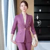 Women's Two Piece Pants Est 2024 Spring Autumn Formal Pantsuits For Women Business Work Wear Suits Female Blazers Femininos Trousers Sets