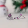 Ohrstecker CAOSHI Lady Marry Christmas Trees Accessoires Schillernder Zirkonia-Schmuck für Urlaubsparty Zarte Mädchengeschenke