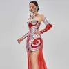 Stage Wear Silver Strapless Dress Gogo Dance Clothes Nightclub Bar Dj Rave Outfit Party Clothing Metal Punk Singer Costume