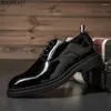 Sukienka Buty Czarne męskie moda Patent skórzane mężczyźni Formalne przyjęcie w Oxford dla 2024 Chaussure Homme Zapatos de Hombre