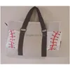 Borse da esterno 7 pezzi Borsa da spiaggia Borsa grande in tela Baseball Softball Palline da cucire per bambini e ragazze Drop Delivery Sport all'aperto Dhnkb