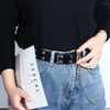 Belts Punk Luxury Alloy Men Women Double Row Waist Belt Chain Leather Jeans Decorative
