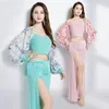 Stage Wear Belly Dance Costume Female Elegant Long Skirt Oriental Training Suit For Women Performance Clothing 3-piece Set