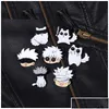 Pins Broches Pins Broches Jujutsu Kaisen Emaille Pin Cartoon Dieren Kat Aangepaste Metalen Hoed Revers Kleding Rugzak Sieraden Vrienden Fan Dhf23