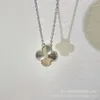 Ontwerper Van Cleaf armband Vcas Gaoban Fanjia Clover volledige diamanten puur zilveren ketting met vrouwelijke Fritillaria klassieke diamanten 18k roségouden slotbotketting