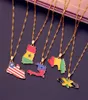 Country Map Flag Necklace Africa Guinea Ghana Liberia Undersea Jamaica South Africa Congo Honduras Pendant Chain Man Jewelry ps0708223929