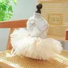 Vêtements pour chiens Collier pour animaux de compagnie Vêtements pour chats La jupe en tulle Robe en dentelle Robe de mariée Starlight