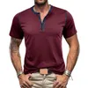 T-shirts pour hommes chemises à manches courtes d'été Couleur de cou rond assorti de masse décontractée à la mode