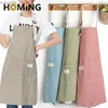 Aprons 1PC Cotton Canvas Floral Anti Fouling Kitchen Fashion Apron Cooking Female Male Adult Waist Thin Breathable Sleeveless Aprons