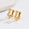 Stud Earrings Tiny Spot Zircon Round Ear Ring For Women Geometry U Shaped Micro Inlay Cubic Fashion Buckle Jewelry Gift