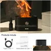 Diffusori di oli essenziali Kinscoter Diffusore di aromi Umidificatore Trasonic Cool Mist Maker Fogger Led Oil Flame Lamp Difusor 230617 Dr Dhekw