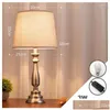 Table Lamps Retro Home Deco Cloth Lamp Bedroom Bedside American Living Room Art Vintage Wedding Luminaria Drop Delivery Dhcjm