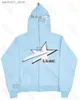 Moletons masculinos com capuz Y2k Falling StarBoy K-pop Primavera / Verão / Outono / Inverno Hoodie Botão de inverno Hip Hop Casal Jaqueta Zipper American Street Men Q240217