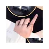 Cluster Rings 1Mm Gold Sier Black Stainless Steel Band Ring For Women Men Simple Fine Engagement Couple Rings Fashion Jewel Dhgarden Dhniv