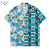 Designer de moda dos homens carta havaiana camisa de manga curta botão para baixo camisa de praia de boliche camisa casual camisas de verão