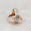 Cluster Rings Unique Bicolor 14K Rose Gold Plated Wedding Set For Couples Stainless Steel Jewelry Alliance