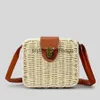 Shoulder Bags Fashion Box Straw Paper Woven Crossbody Bag Handmade Messenger Summer Beach Small Purses 2024 Holiday TravelH24217