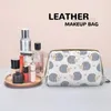 Cosmetic Bags Cute Hedgehog Pattern Leather Makeup Bag Adorable Travel Waterproof Toiletry Organizer Case For Women Girls Gifts