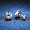 Stud Earrings Classic Simple S925 Sterling Silver Platinum PT950 VVS1 Bubble 1 Carat D Color Moissanite Diamond With Certificate