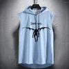 Débardeurs pour hommes Death Note Anime Coton à capuche T-shirt Été Casual Streetwear Hommes Bodybuilding Vest Gyms Fitness T-shirts sans manches