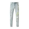 Designer-Jeans für Herren, lila Jeans, modische gerade Hose, lila, brandneue, echte Stretch-Jeans für Herren Robin Rock Revival Crystal Rivet Denim Designer-Hose 121