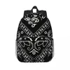 Zaino personalizzato nero modello bandana donna uomo moda bookbag per borse stile paisley della scuola universitaria