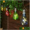 Strings LED Strings Ogród Słoneczny Ogród Dekoracyjne LED BB Wodoodporne światła wiszące Kolor Fairy Tale lampa na patio ślub Dro dhvhp