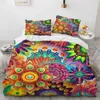 Conjuntos de cama Bohemian Mandala King Queen Capa de edredão Boho Caju Flores Conjunto de cama Colorido Exótico Floral 2/3pcs Capa de edredom de poliéster