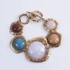 ZA Indian Vintage Bracelets المجوهرات المرأة البوهيمية البيان العرقي سحر راتنج راتنج الحجر الإناث 240125