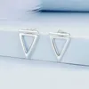 Orecchini a lobo Autoprodotto in argento sterling 925 con triangolo geometrico personalizzato per le donne, regalo di gioielli con tendenze europee americane