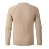 Maglioni da uomo Pullover Maglione da uomo Poliestere Sottile Morbido Tinta unita Top 1 Pz Taglia grande Nero/Cachi Casual Comodo Marchio