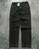 Jeans pour femmes Vêtements de rue Jeans Y2K Harajuku Hip Hop Cartoon Jeans de poche brodés Pantalon noir Hommes Nouveau gothique taille haute pantalon large J240217