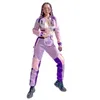 Stage Wear Gogo Daner Outfits Sexy Festival Costume Women Jazz Clothing Purple Coat Cargo Pants Nightclub Dj Pole Clothes XS6373