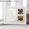 born Baby Hand Foot Print DIY Po Frame with Mold Clay Imprint Kit Nontoxic Souvenirs Milestone Decor Gifts 240125