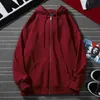 Casual WomensMens Moletons Oversized Com Capuz Zipper Casacos Primavera Outono Jaquetas Vinho Tinto Hoodies JP175 240202