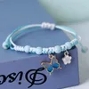 Charmarmband Simple Star Moon Armband för kvinnliga damer Söt elegant fjäril Handgjorda Braid Rope Chain Jewelry Gift