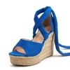 Sandali estivi sexy peep toe incrociati moda donna zeppe con plateau scarpe da ballo con tacchi alti